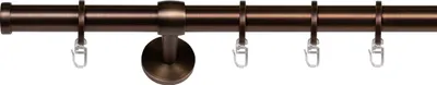 Produktbild von Gardinenstange 25mm 1-lauf Cap Komplettgarnitur verschiedene Farben Farbe: Bronziert, Größe: 200 cm