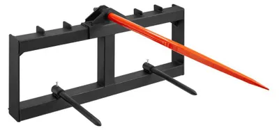 Produktbild von Ballenaufnahmegerät mit Frontlader – Tragfähigkeit: 725 kg – 1 Aufsteckspindel – 2 Stabilisierungsspindeln – Federstahl