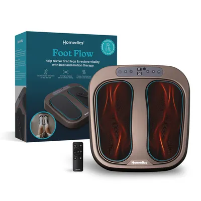 Produktbild von Homedics Foot Flow PSL-2000H-EB Vibrations-Fußmassagegerät mit Wärme - 20 Intensitäten, 3 Modi, Fernbedienung - Graphit