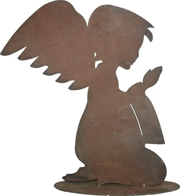 Produktbild von Rostikal betender Rost Deko Engel 30 cm Metall Deko Figur Weihnachtsdeko Edelrost Gartendeko