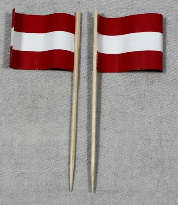 Produktbild von Party-Picker Flagge Österreich Papierfähnchen in Spitzenqualität 25 Stück Beutel