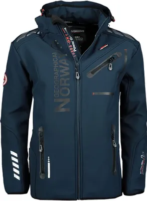 Produktbild von Geographical Norway ROYAUTE Men Softshell Jacke Herren Wasserdicht Kapuze Outdoor Windjacke Brandiing- Production