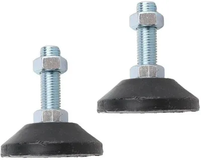 Image de Pieds de nivellement pour charge de 150 kg - Banc de travail réglable - Lot de 2 - Base en nylon - Robuste - Diamètre 80 mm