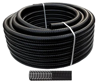 Produktbild von Schwarzer Teichschlauch 3/4" (19mm) 15m flexibler Spiralschlauch für Bachläufe