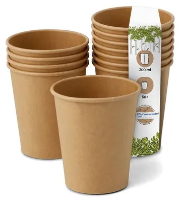Produktbild von Kaffeebecher Pappbecher Coffee-to-go - 200 ml - 50 Stück - Braun