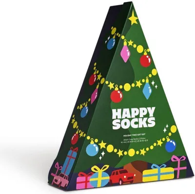 Produktbild von Happy Socks Holiday Tree Gift Set (3-pack), uni sokken in cadeauverpakking