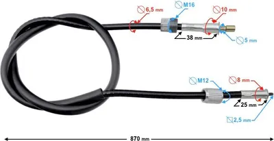 Image de Câble de compteur pour cyclomoteur Sprint 2