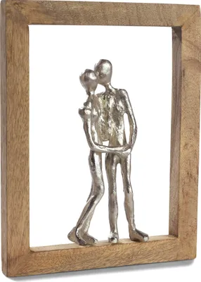 Immagine prodotto di Moritz scultura cornice I love you legno di mango / alluminio legno massiccio di mango - cornice fatta a mano 23,5 x 30,5 cm