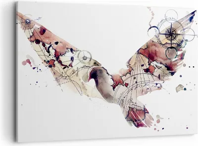 Produktbild von Bild auf Leinwand - Leinwandbild - Vogel Abstraktion - 100x70cm - Wand Bild - Wanddeko - Wandbilder - Leinwanddruck - Bilder - Kunstdruck - Wanddekoration - Leinwand bilder - Wandkunst - AA100x70-4109