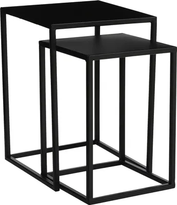 Produktbild von Mica Decorations Goa Beistelltisch - 2er-Set - L30 x B30 x H42 cm - Metall - Schwarz