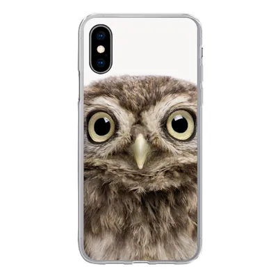 Produktbild von MuchoWow® Handyhülle Schutzhülle Hülle für iPhone X Eule - Eule - Porträt - Braun - Vogel - Jungen - Mädchen Silikon Softcase Handy Hülle - Handyhülle