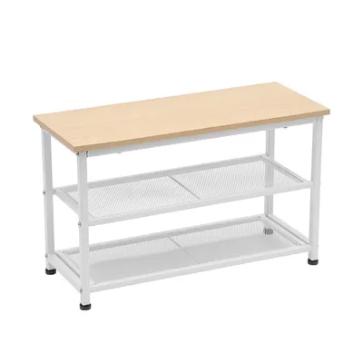 Produktbild von Schuhregal mit 3 Ebenen Schuhschrank Schuhständer Schuhablage Schuhe Organizer Schuhbank Sitzbank Aufbewahrungsregal