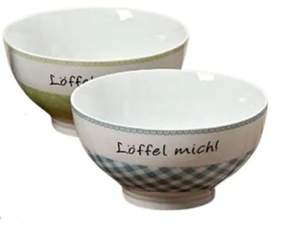 Produktbild von Schale 'Löffel mich' Porzellan Ø.14 cm Frühstück 2er Set