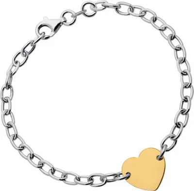 Produktbild von Herzarmband Sterlingsilber bicolor