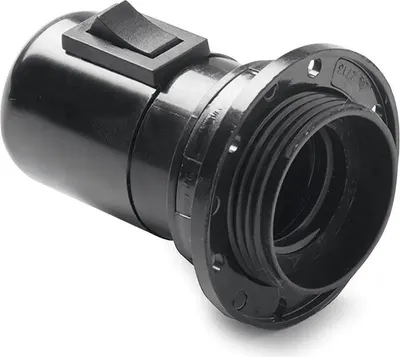Immagine prodotto di Portalampada elettrico con filo+interruttore e27 51x82x51 nero Bakelite