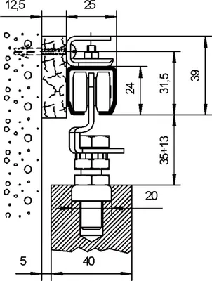 Immagine prodotto di Binario di guida HELM 45, lunghezza 1500 mm, acciaio passivato giallo