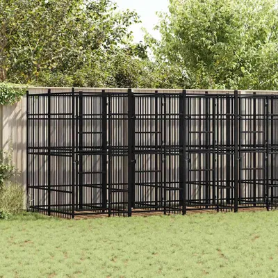 Produktbild von vidaXL Outdoor-Hundezwinger Stahl 12,9 m²