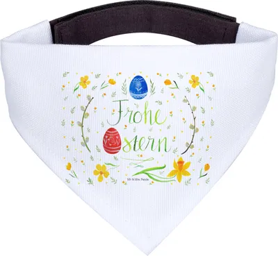 Produktbild von Mr. & Mrs. Panda Tuch Ostern Frohe Ostern - Weiß - Geschenk, Osterei, Halstuch Hund, Ostergrüße, Für Hunde, Bemalte Ostereier, Osterblume