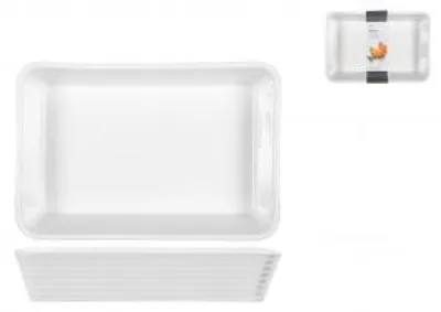 Immagine prodotto di H&H Pirofila Rettangolare In Porcellana Bianca Cm 30X20X6 H