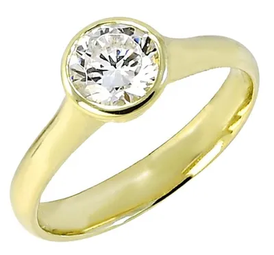 Produktbild von Goldring mit Zirkonia, Ringgröße 52, Höhe 24 mm, Breite 20 mm, Tiefe 7 mm, 4 g