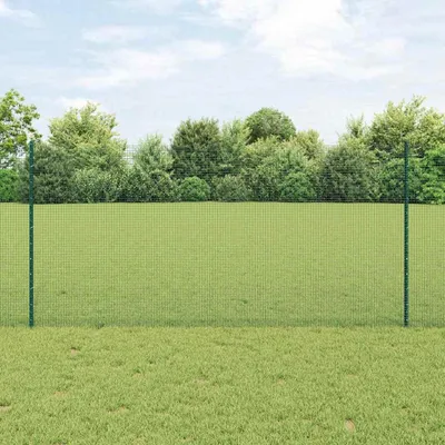 Productafbeelding van vidaXL Gelast hekwerk met palen, 25 x 1,2 meter, groen, gaas