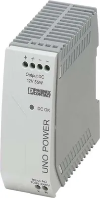 Zdjęcie produktu dla Phoenix Contact UNO-PS/1AC/12DC/ 55W, 55 W, 85 - 264 V, 50 - 60 Hz, 1.3 A, 88%, 865000 h