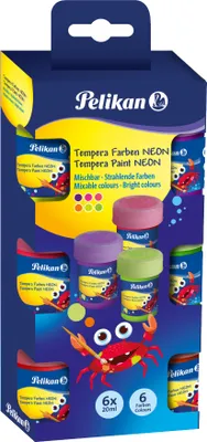 Obrázok produktu pre Pelikan 809382 Pelikan školské farby neónové, rôzne farby, balenie 6 ks