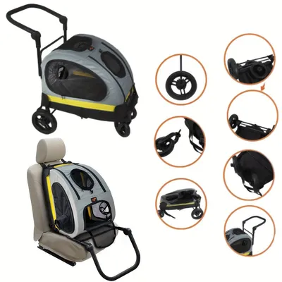 Productafbeelding van Huisdier Reistroller - Draagtas - Wandelwagen - Autostoeltje - Dierenbuggy - 2-in-1 Transportwagen