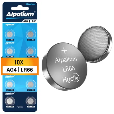 Produktbild von AG4 LR66 Knopfzelle Batterien 10er Pack - Alkaline, 1.5V Alpalium für Armbanduhren, Taschenrechner, Messgeräte und Thermometer