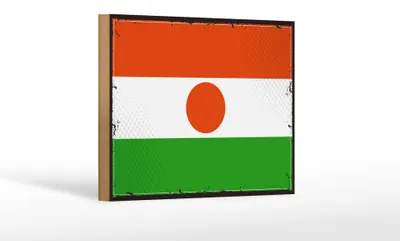 Produktbild von Holzschild Flagge Nigers 18x12 cm Retro Flag of Niger Dekoration