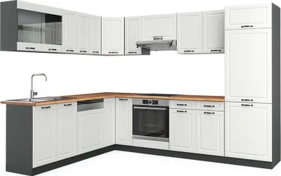 Obrázek produktu pro Rohová kuchyň Vicco R-Line Bílý venkovský dům/antracit 287 x 60 cm , PD Dub, Model 43291