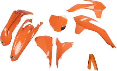 Produktbild von Verkleidungskit UFO PLAST 9-teilig Verkleidungssatz Kunststoff mit Gabelschutz für KTM SX SX-F 125 - 450 ccm Bj. 2013 - 2014, Farbe:orange OEM