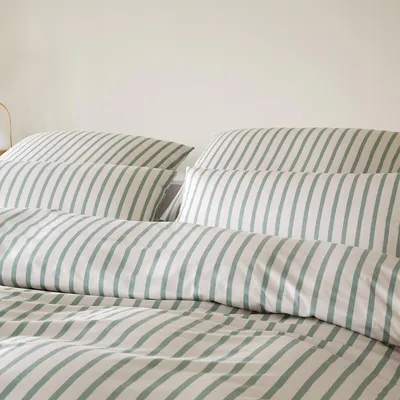 Produktbild von elegante Mako-Jersey-Bettwäsche-Garnitur Naturally Farbe Salbei Größe 135x200+80x80