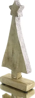Produktbild von Weihnachtsbaum Natur mit Stern & rosa Glitter 30 cm - Holz