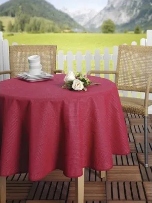 Produktbild von Peyer Syntex Gartentischdecke rot Ø 160 cm Polyester-Einfassband rutschfest