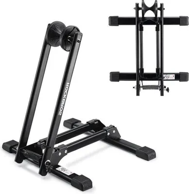 Produktbild von Famanu Faltbare Fahrradständer aus Kohlenstoffstahl - Hinterradständer für Mountainbikes und Rennräder - 24-275 Zoll