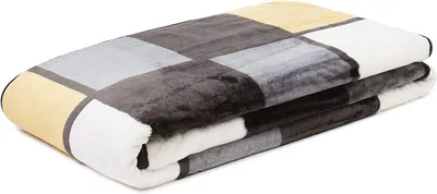 Produktbild von Kuscheldecke 100% Polyester Karo-Motiv "Antigua" 150 x 200 cm - Senf/Schwarz/Weiß (16)