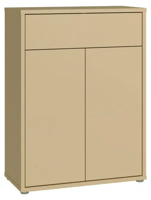 Zdjęcie produktu dla Forte ALICE SPRINGS, szafka na buty, 70 80, nowoczesny, minimalistyczny design, 2 drzwi, 1 szuflada, płyta drewnopochodna, kolor: jasny żółty, wymiary: 74,5 cm (szerokość) x 99,1 cm (wysokość) x 34,9 cm (głębokość)