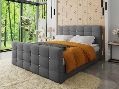 Obrázok produktu pre Americká manželská posteľ 180x200 TORNIO - šedá + topper ZDARMA