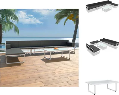 Produktbild von vidaXL 5-tlg. Garten-Lounge-Set Textilene Aluminium Schwarz -  Gartenmöbel-Sets