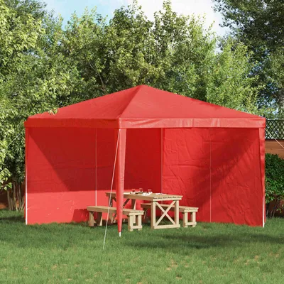 Produktbild von "2026 Moderne"Party Zelt Seitenteil 2 pcs(Wasserdicht) elegantes Design - Gartenzelt/Partyzelt - Rot 300x195cm PE und Stahl - Pavillons & Partyzelte Schlussverkauf400875