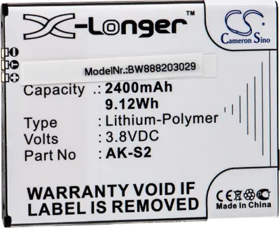 Produktbild von vhbw Akku kompatibel mit Emporia Smart 2 Handy Smartphone Telefon (2400 mAh, 3,8 V, Li-Polymer)