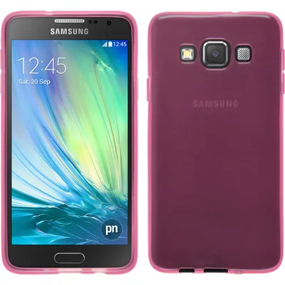 Produktbild von PhoneNatic Case kompatibel mit Samsung Galaxy A3 (A300) - rosa Silikon Hülle transparent + 2 Schutzfolien