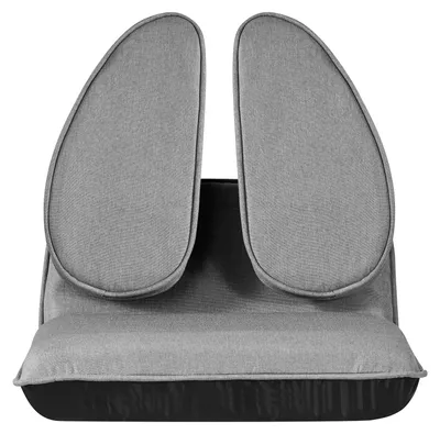 Image de Siège de sol SucceBuy avec dossier réglable sur 5 positions, design ergonomique, structure métallique robuste, rembourrage en mousse et revêtement en lin, polyvalent pour la lecture et la détente, gris