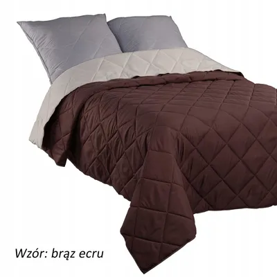 Produktbild von Polskie Tkaniny Wendbare Stepp-Tagesdecke 180x200 Braun Ecru
