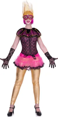 Produktbild von Venezianische Maske aus Kunststoff Rosa für Mottopartys und Karneval 41x26,5 cm