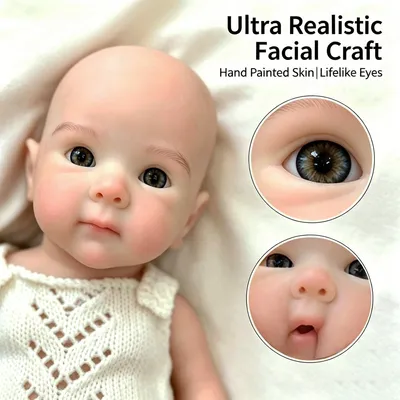 Image de Poupée réaliste avec la bouche ouverte, en silicone, 33 cm, pour enfants