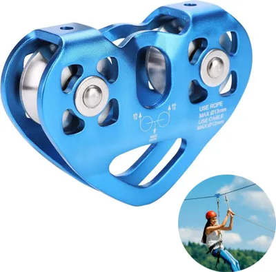 Produktbild von Doppelte Seilrolle Pulley Umlenkrolle Tandemrolle  Herzform für Seilbahn