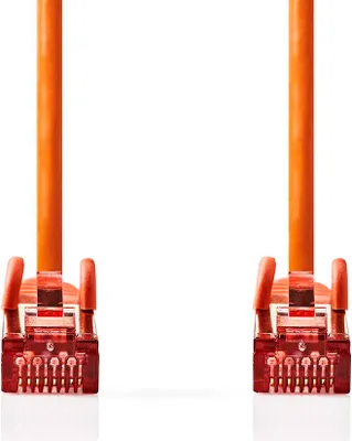 Produktbild von Nedis CAT6-Netzwerkkabel - RJ45 Stecker - RJ45 Stecker - S/FTP - 0.25 m - Rund - LSZH - Orange - Label