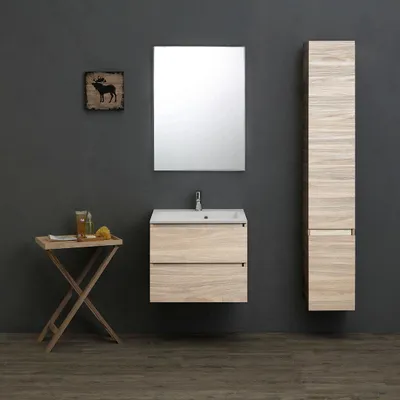 Produktbild von Badezimmermöbel 60 cm mit 2 Schubladen, Holzoptik | Valentina
